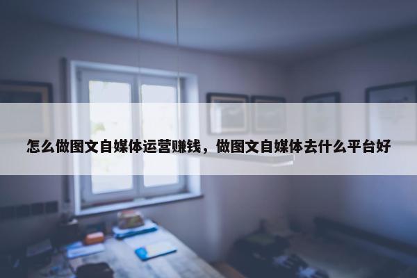怎么做图文自媒体运营赚钱，做图文自媒体去什么平台好