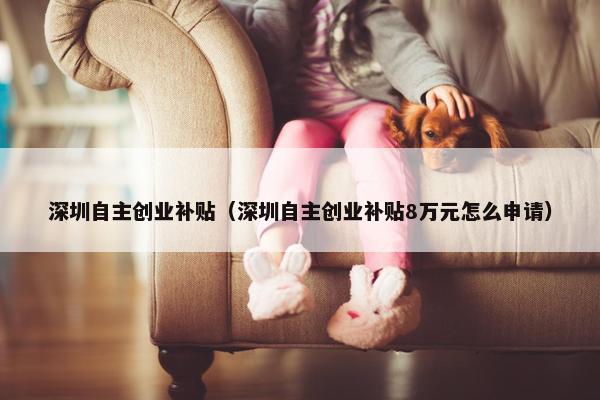 深圳自主创业补贴（深圳自主创业补贴8万元怎么申请）