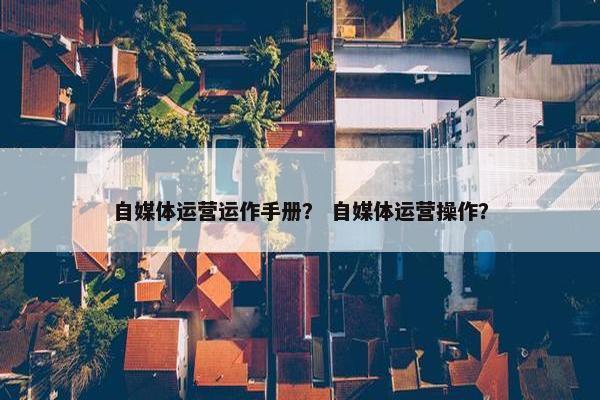 自媒体运营运作手册？ 自媒体运营操作？