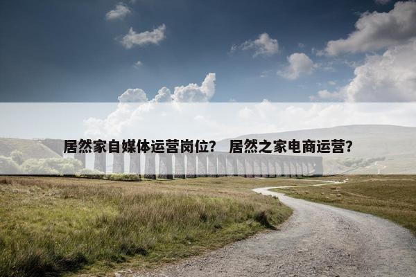 居然家自媒体运营岗位？ 居然之家电商运营？
