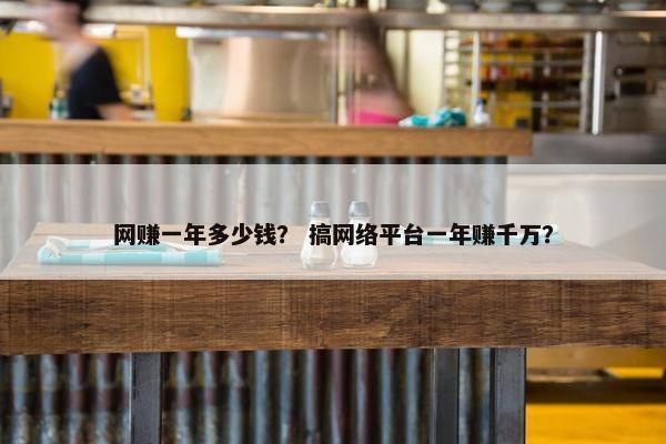 网赚一年多少钱？ 搞网络平台一年赚千万？