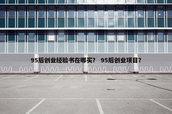 95后创业经验书在哪买？ 95后创业项目？