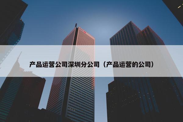 产品运营公司深圳分公司（产品运营的公司）