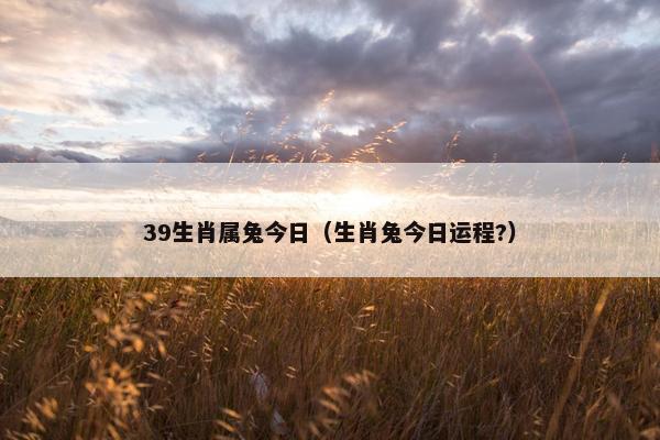 39生肖属兔今日（生肖兔今日运程?）