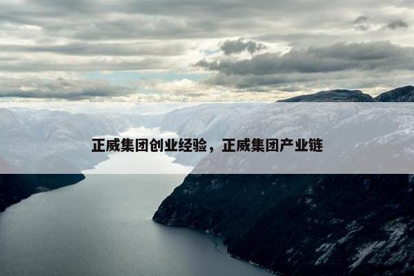 正威集团创业经验，正威集团产业链