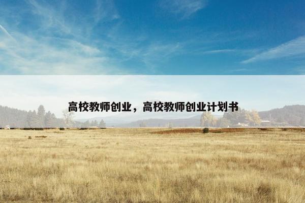 高校教师创业，高校教师创业计划书