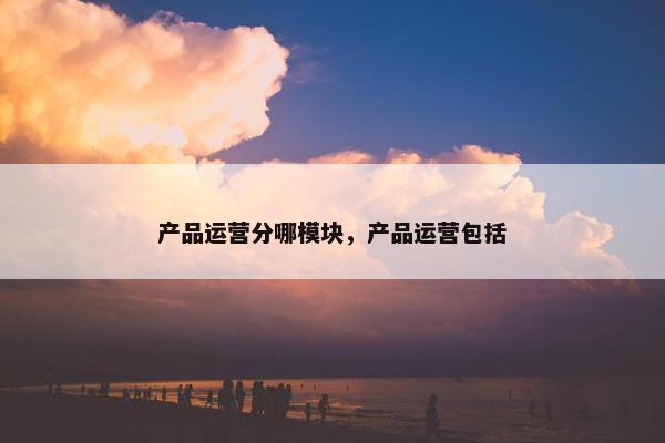 产品运营分哪模块，产品运营包括