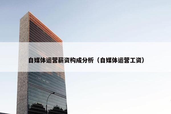 自媒体运营薪资构成分析（自媒体运营工资）