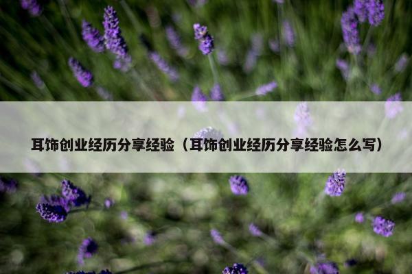 耳饰创业经历分享经验（耳饰创业经历分享经验怎么写）