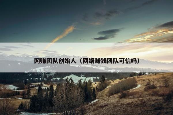 网赚团队创始人（网络赚钱团队可信吗）