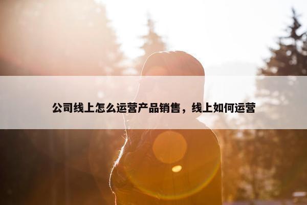 公司线上怎么运营产品销售，线上如何运营