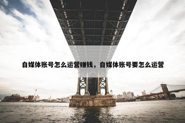 自媒体账号怎么运营赚钱，自媒体账号要怎么运营