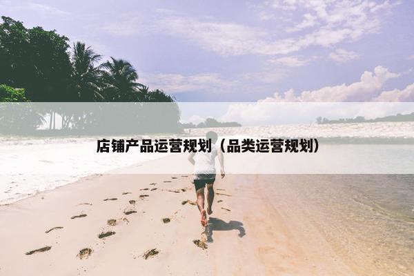 店铺产品运营规划（品类运营规划）