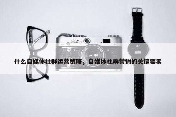 什么自媒体社群运营策略，自媒体社群营销的关键要素