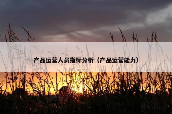 产品运营人员指标分析（产品运营能力）