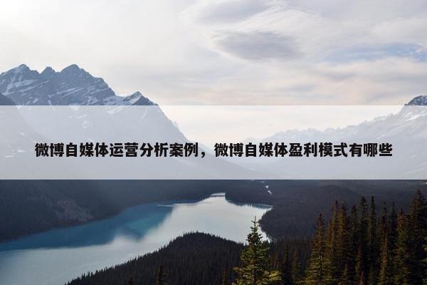 微博自媒体运营分析案例，微博自媒体盈利模式有哪些