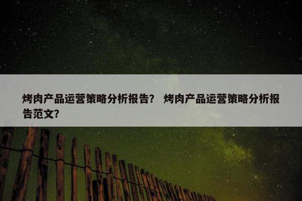 烤肉产品运营策略分析报告？ 烤肉产品运营策略分析报告范文？