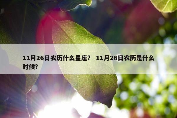 11月26日农历什么星座？ 11月26日农历是什么时候？