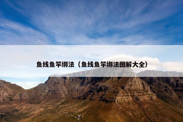 鱼线鱼竿绑法（鱼线鱼竿绑法图解大全）