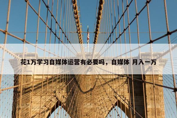 花1万学习自媒体运营有必要吗，自媒体 月入一万