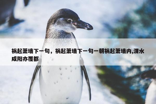 祸起萧墙下一句，祸起萧墙下一句一朝祸起萧墙内,渭水咸阳亦覆都