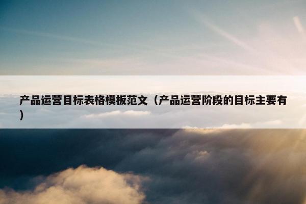 产品运营目标表格模板范文（产品运营阶段的目标主要有）