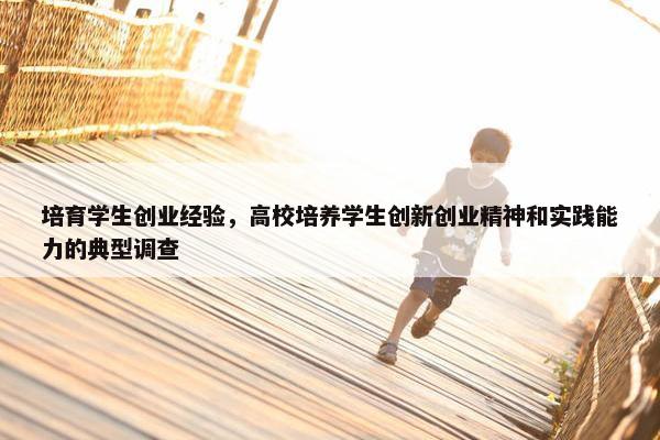 培育学生创业经验，高校培养学生创新创业精神和实践能力的典型调查