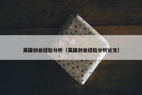 英国创业经验分析（英国创业经验分析论文）