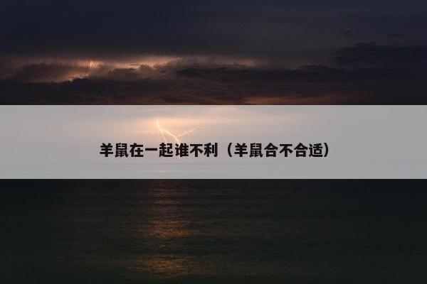羊鼠在一起谁不利（羊鼠合不合适）
