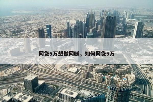 网贷5万想做网赚，如何网贷5万