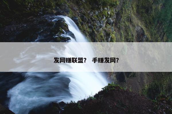 发网赚联盟？ 手赚发网？
