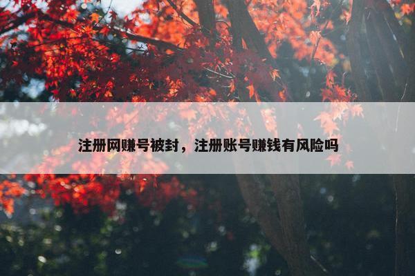 注册网赚号被封，注册账号赚钱有风险吗
