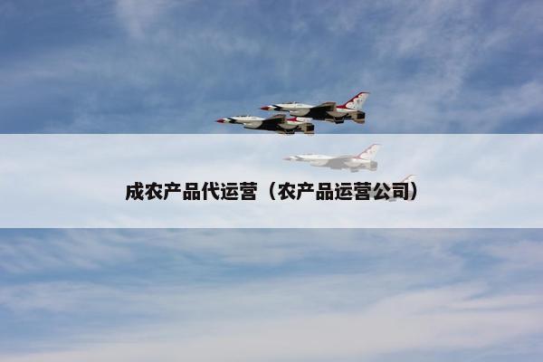 成农产品代运营（农产品运营公司）