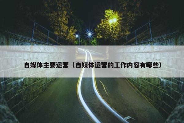 自媒体主要运营（自媒体运营的工作内容有哪些）