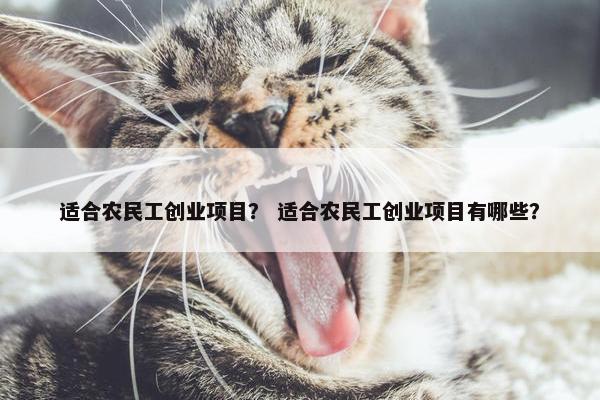 适合农民工创业项目？ 适合农民工创业项目有哪些？