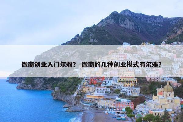 微商创业入门尔雅？ 微商的几种创业模式有尔雅？