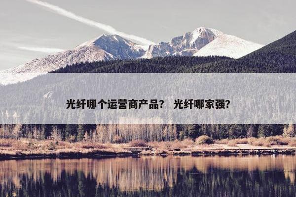光纤哪个运营商产品？ 光纤哪家强？
