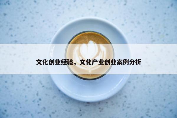 文化创业经验，文化产业创业案例分析