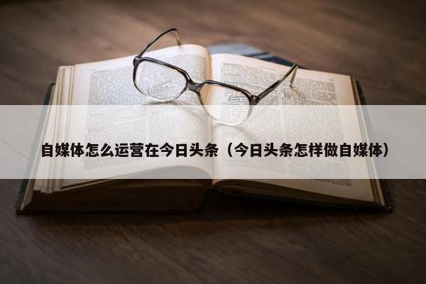自媒体怎么运营在今日头条（今日头条怎样做自媒体）