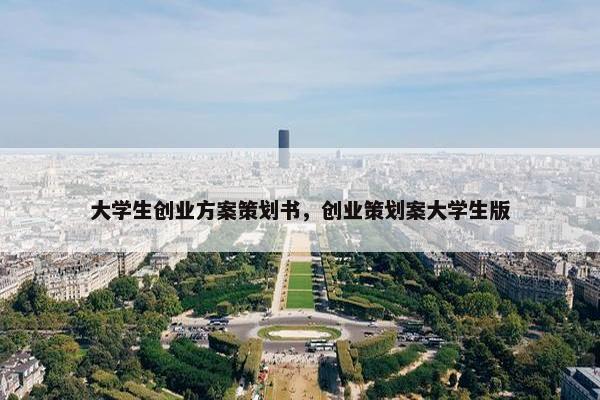 大学生创业方案策划书，创业策划案大学生版