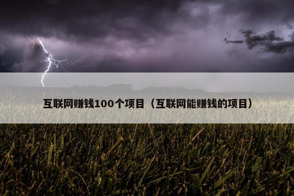 互联网赚钱100个项目（互联网能赚钱的项目）