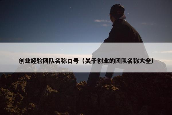 创业经验团队名称口号（关于创业的团队名称大全）