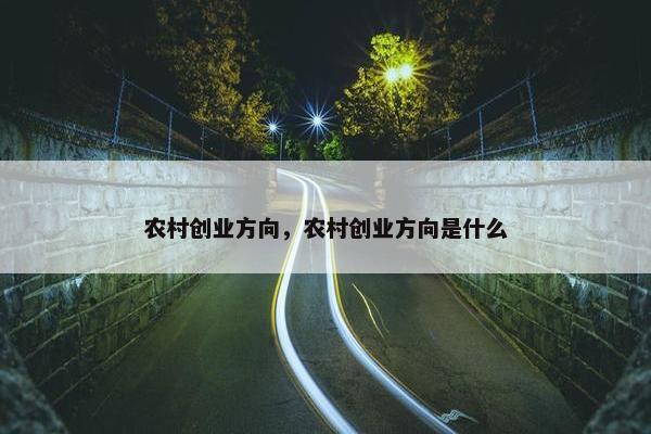 农村创业方向，农村创业方向是什么