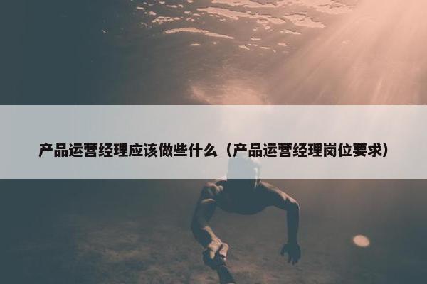 产品运营经理应该做些什么（产品运营经理岗位要求）