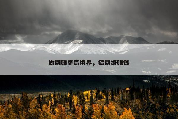 做网赚更高境界，搞网络赚钱