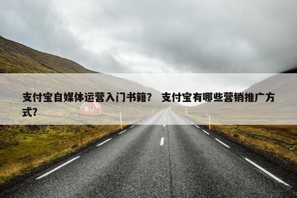 支付宝自媒体运营入门书籍？ 支付宝有哪些营销推广方式？