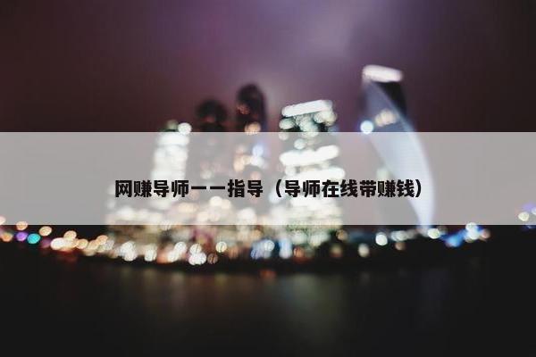 网赚导师一一指导（导师在线带赚钱）