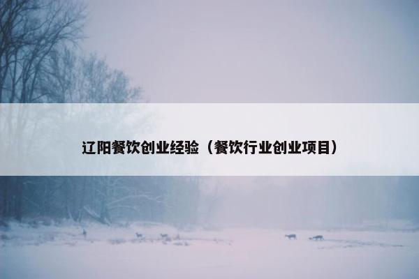 辽阳餐饮创业经验（餐饮行业创业项目）