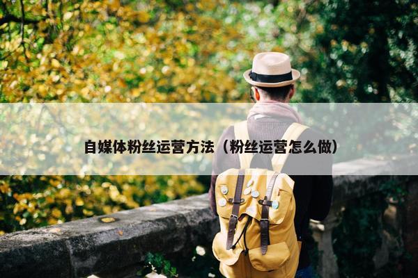 自媒体粉丝运营方法（粉丝运营怎么做）