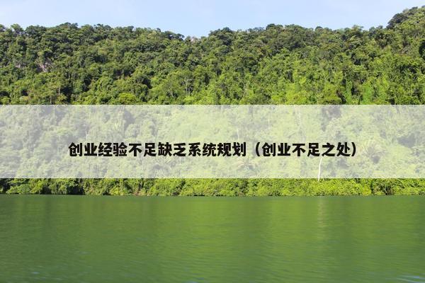 创业经验不足缺乏系统规划（创业不足之处）